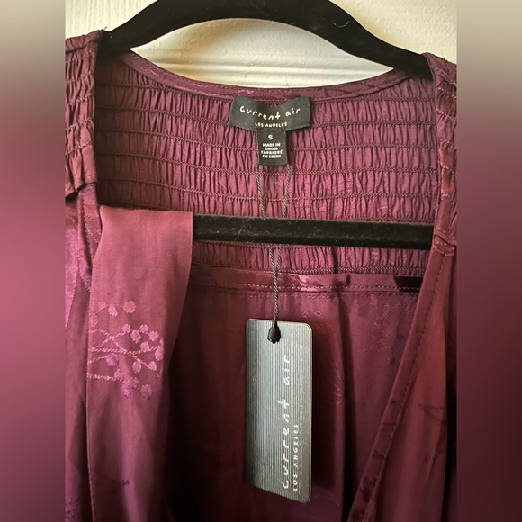 Current Air, Mila Midi Wrap dress, NWT, in eggplant shade from anthropology - Picture 6 of 7